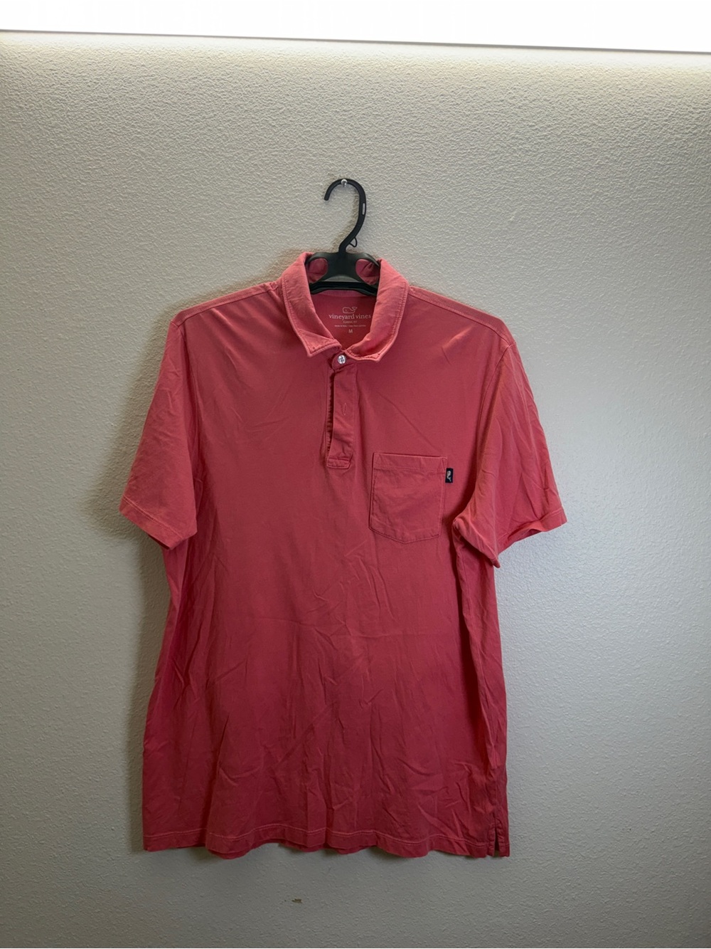 Vineyard Vines Coral-Red Chest Pocket Polo